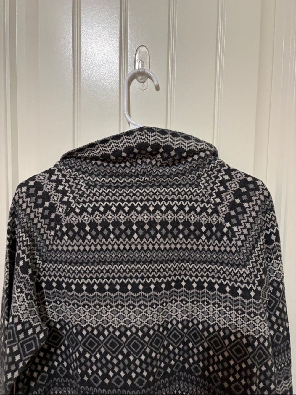 T by Talbots Cozy Nordic Pattern Cowl Neck Sweater - Black & Cream - Picture 8 of 9